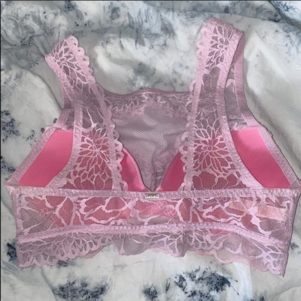 VS PINK Lace High Neck Push Up Bra - Picture 3 of 5